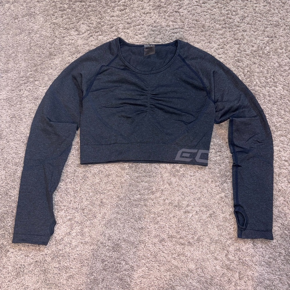 ECHT Navy Long Sleeve Crop Top